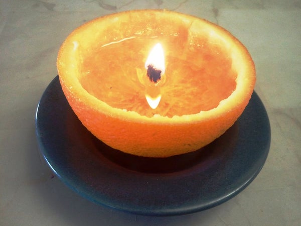 Candle Made from an Orange for Camping
